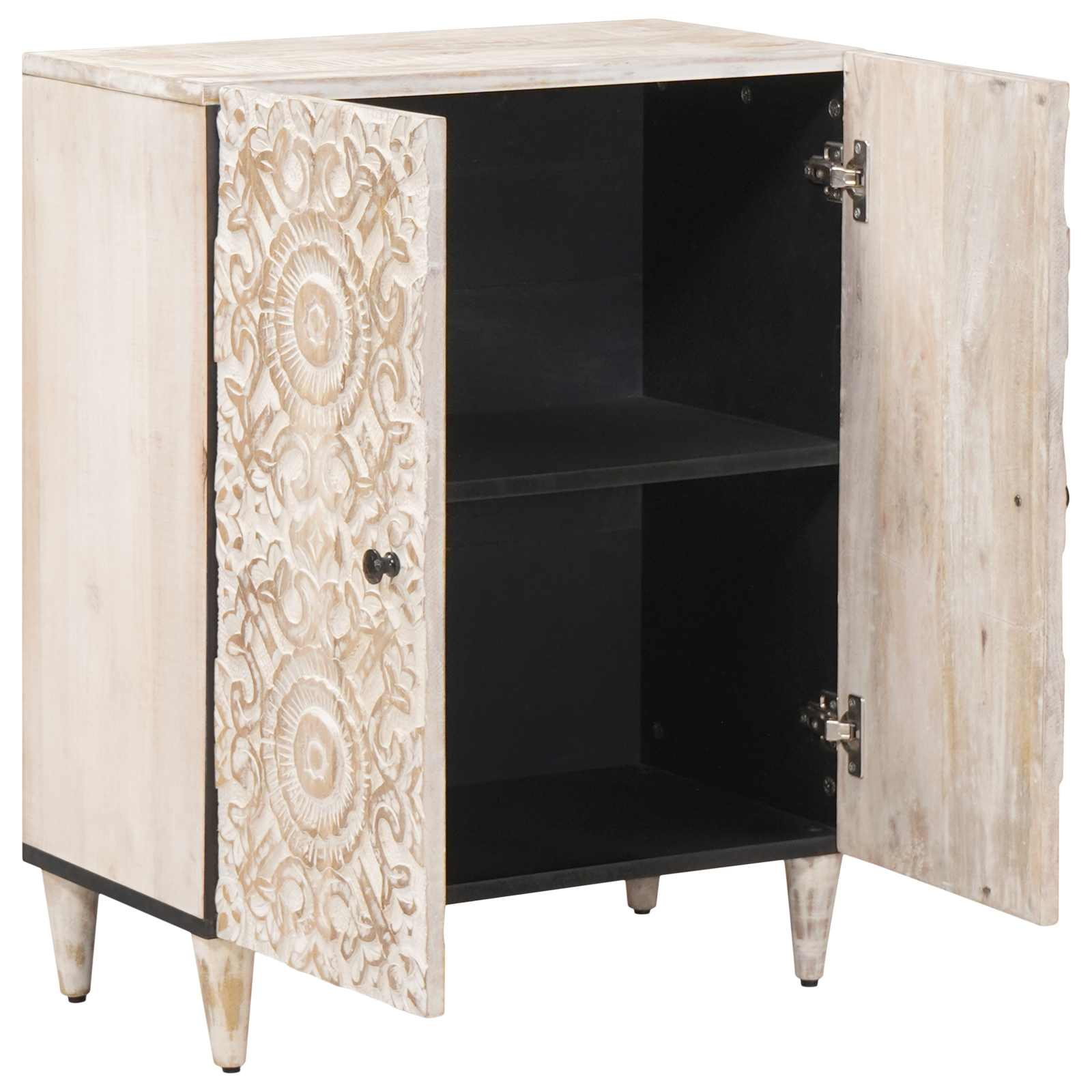 Sideboard za Pohranu Bijelo 60 x 33,5 x 75 cm Čvrsto drvo manga