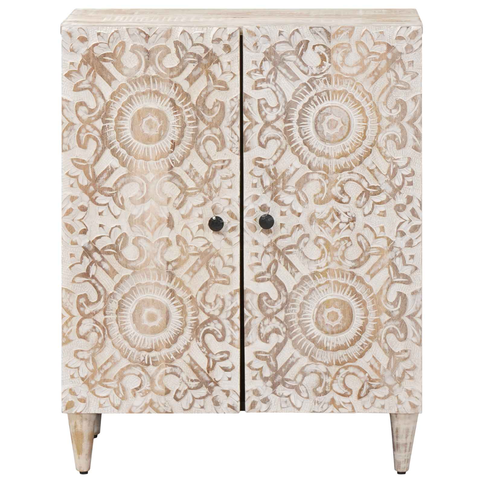 Sideboard za Pohranu Bijelo 60 x 33,5 x 75 cm Čvrsto drvo manga