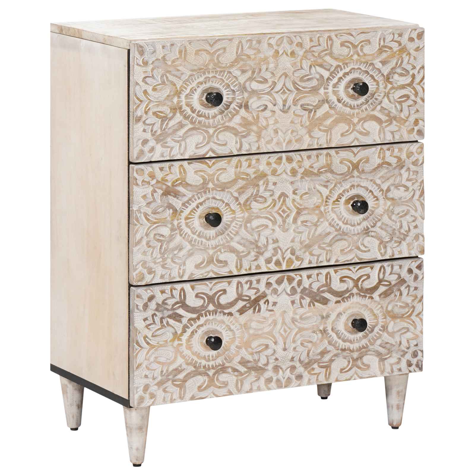Sideboard za Pohranu Bijelo 60 x 33,5 x 75 cm Čvrsto drvo manga