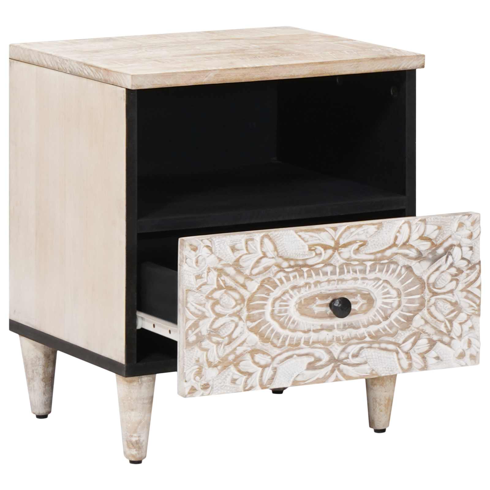 Ormar za krevet 2 pcs Bijelo 40 x 33 x 46 cm Čvrsto drvo manga