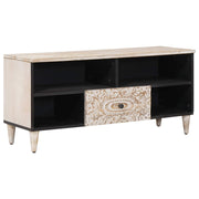 TV ormar s ladicama Bijelo 100 x 33,5 x 46 cm Čvrsto drvo manga