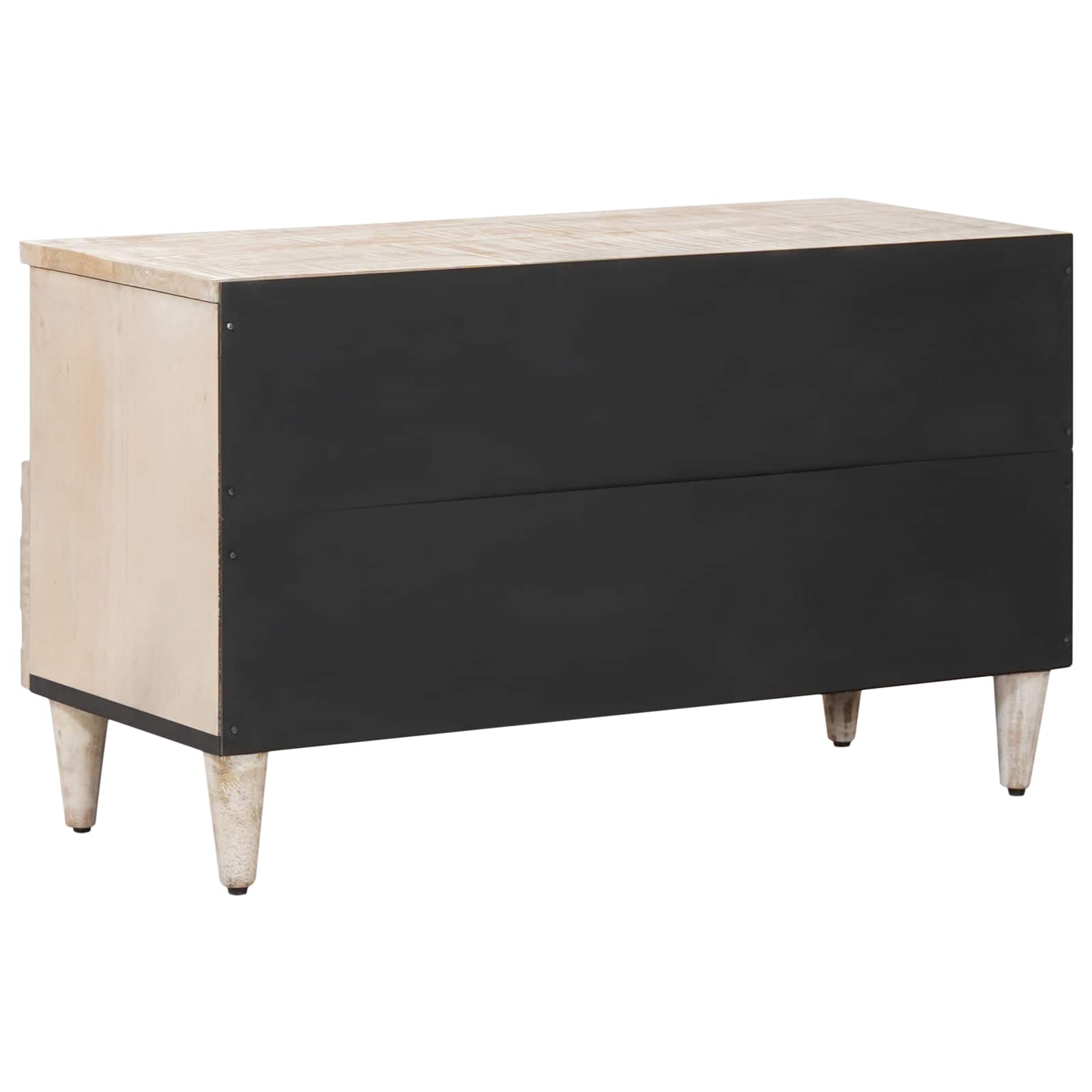 TV ormar s ladicama Bijelo 80 x 33,5 x 46 cm Čvrsto drvo manga