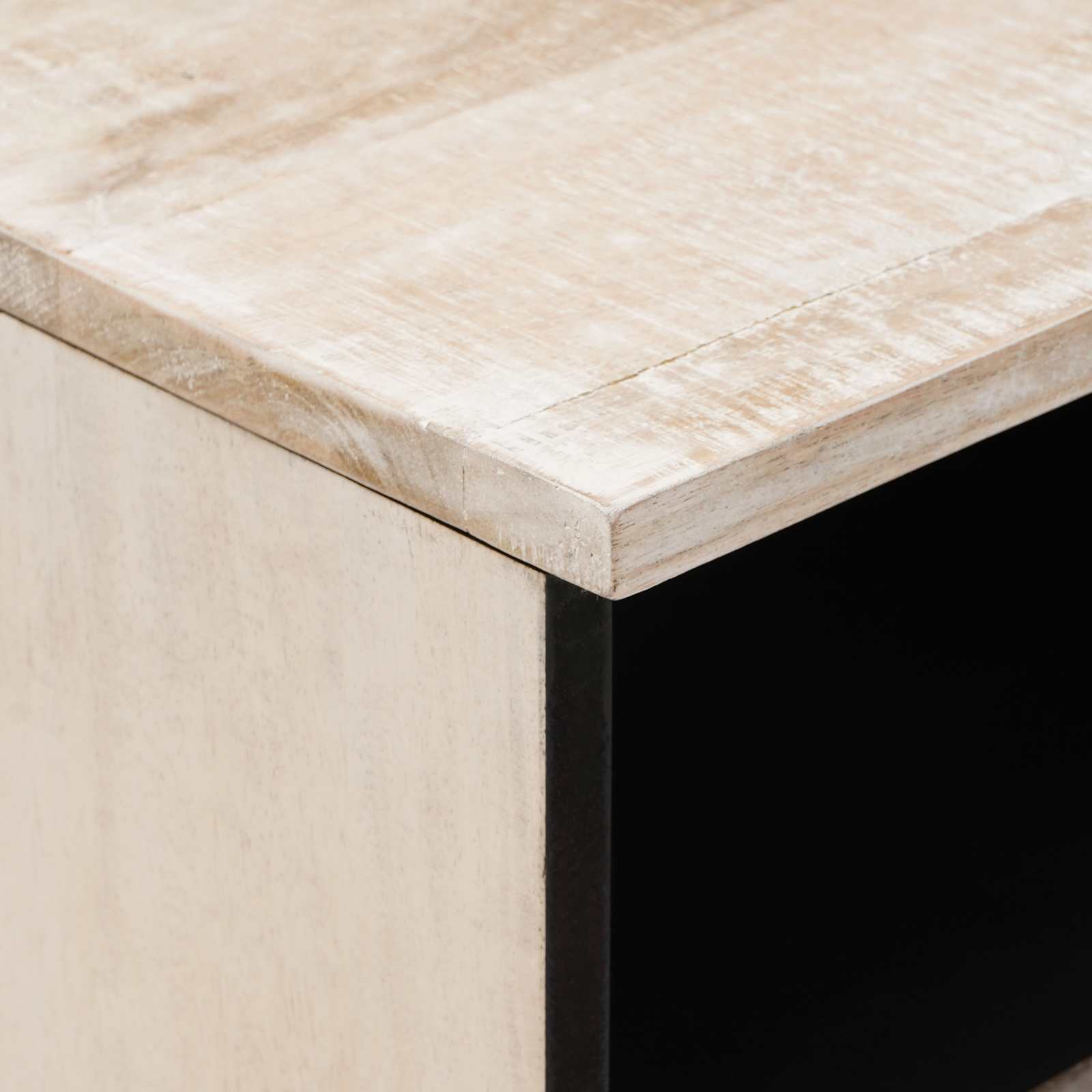 TV ormar s ladicama Bijelo 100 x 33,5 x 46 cm Čvrsto drvo manga