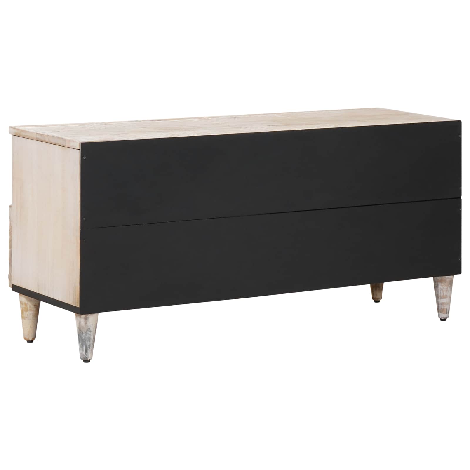TV ormar s ladicama Bijelo 100 x 33,5 x 46 cm Čvrsto drvo manga