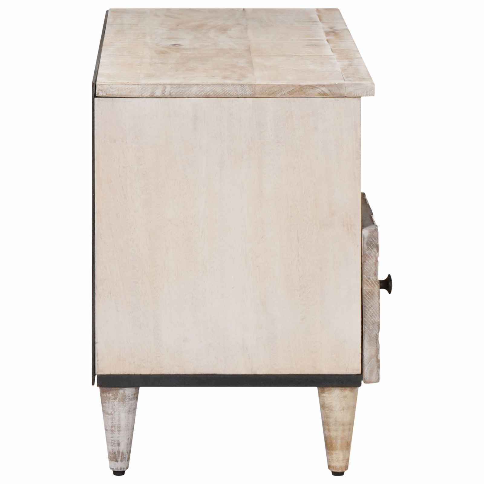 TV ormar s ladicama Bijelo 100 x 33,5 x 46 cm Čvrsto drvo manga