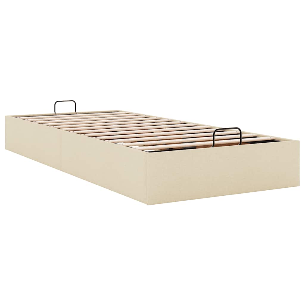 Otomanski okvir kreveta bez madraca krem 90x200 cm od tkanine