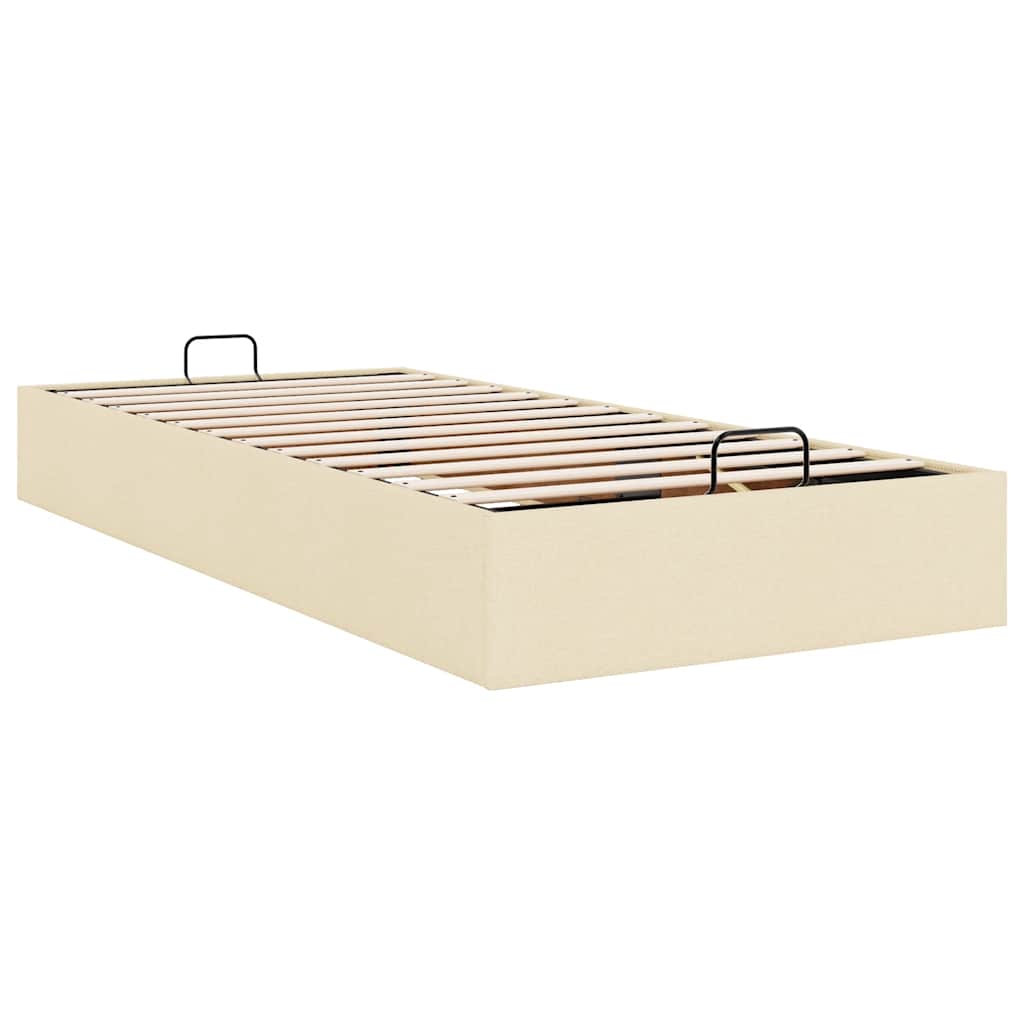 Otomanski okvir kreveta bez madraca krem 90x200 cm od tkanine