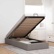 Otomanski okvir kreveta bez madraca smeđesivi 100x200cm tkanine