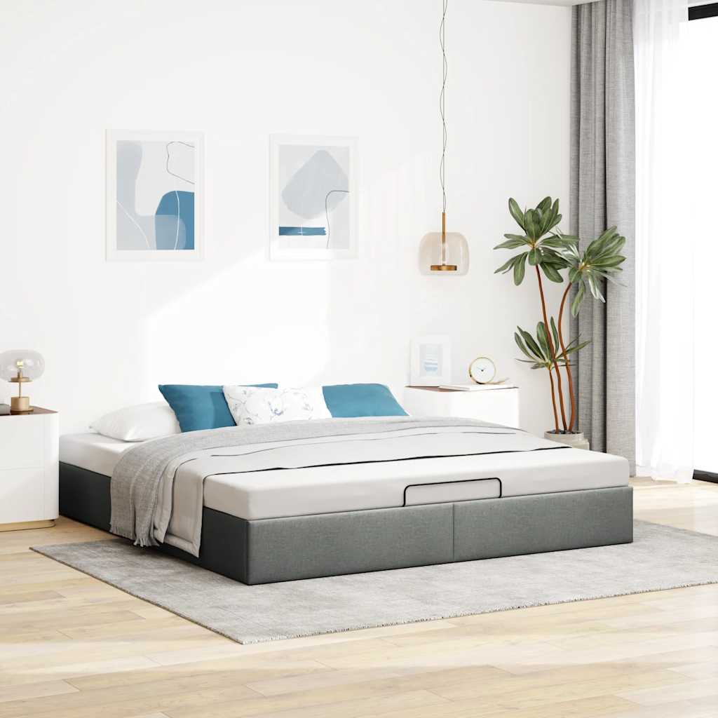 Otomanski okvir kreveta bez madraca tamnosiva 160x200 cm