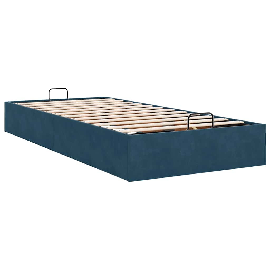 Okvir za krevet bez madraca tamnoplavi 90x190 cm baršunasti
