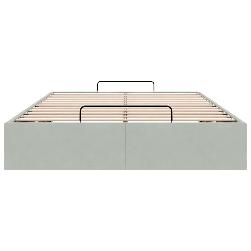 Okvir za krevet bez madraca svjetlosivi 120x190 cm baršunasti
