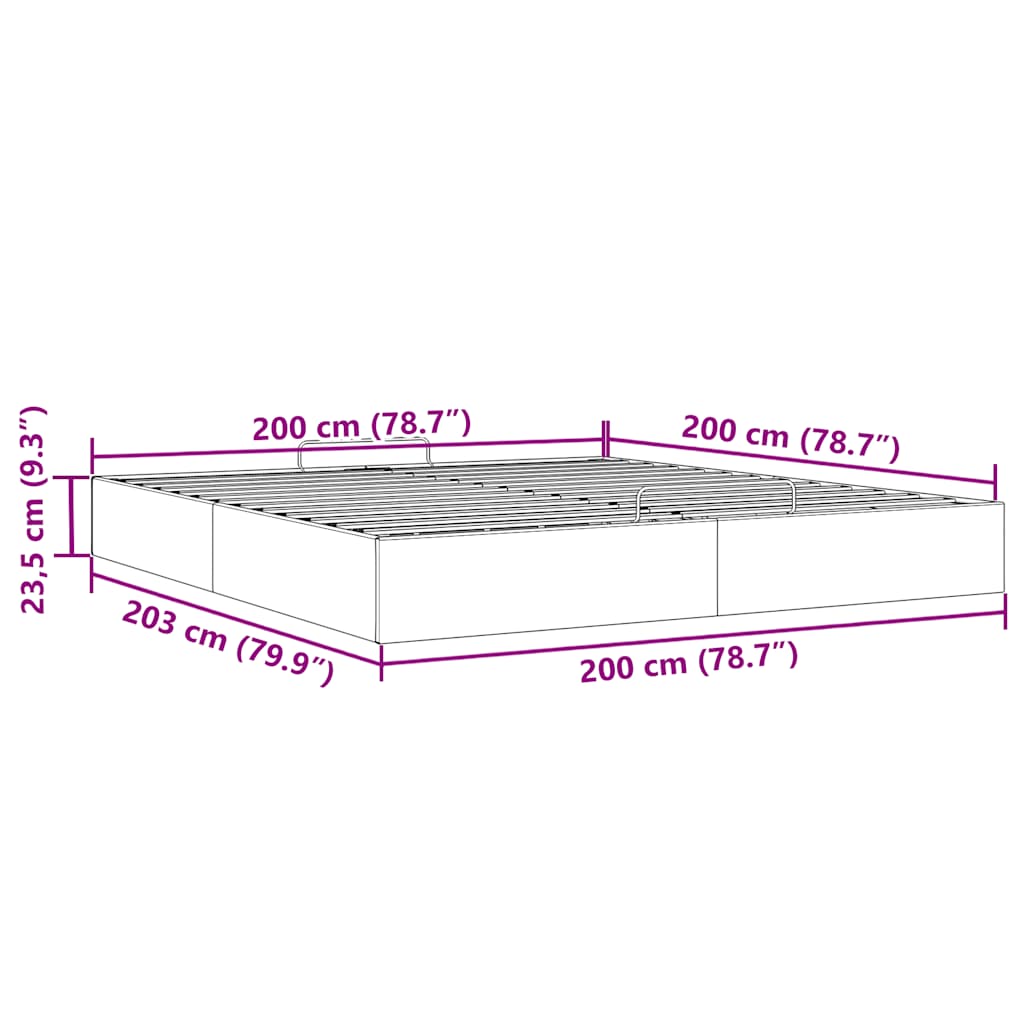 Otomanski okvir kreveta bez madraca 200x200 cm baršunasti