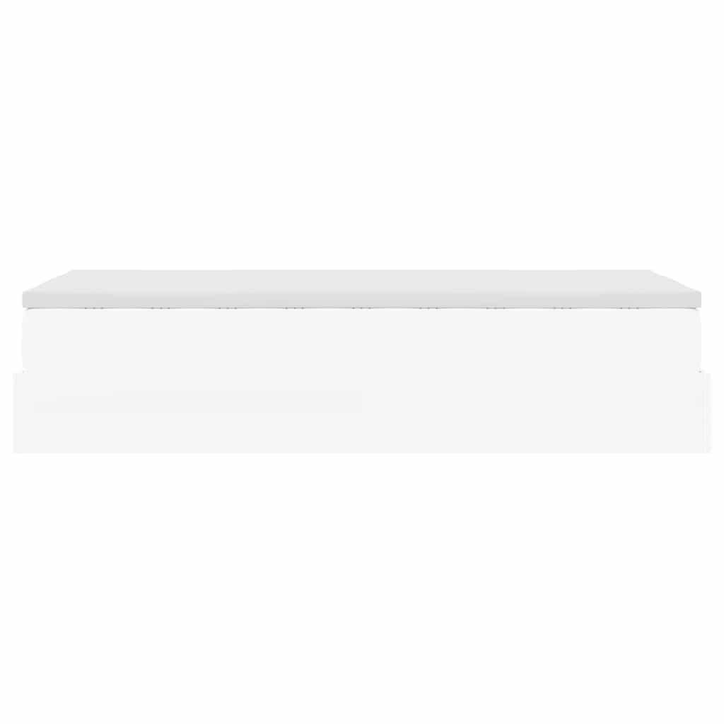 Otomanski okvir kreveta s madracem bijela 80x200cm umjetna koža