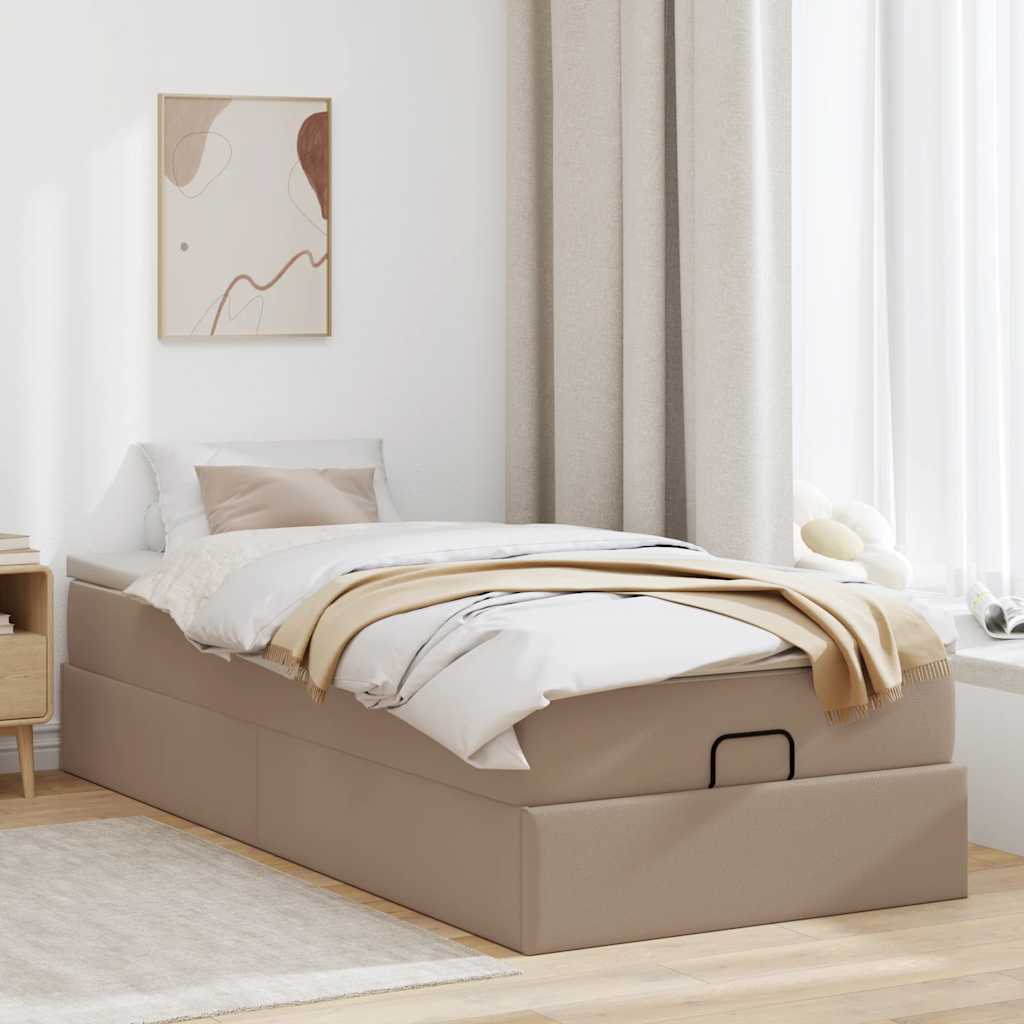 Okvir kreveta s madracem cappuccina 90x200cm umjetna koža