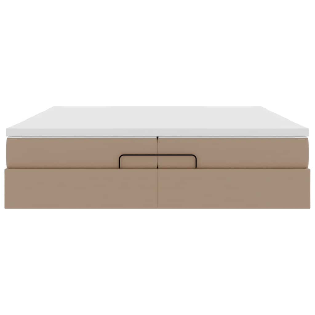 Okvir kreveta s madracima cappuccina 200x200 cm umjetna koža