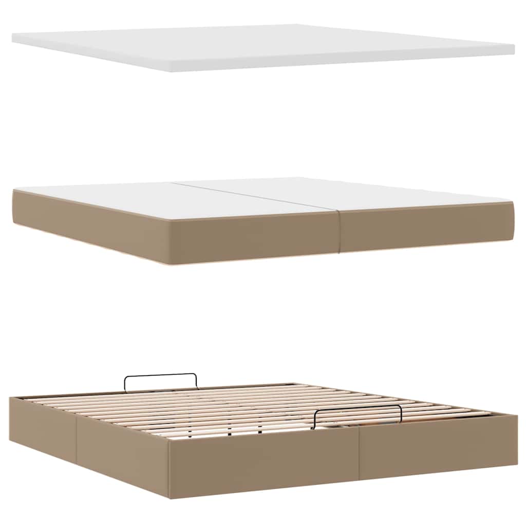 Okvir kreveta s madracima cappuccina 200x200 cm umjetna koža