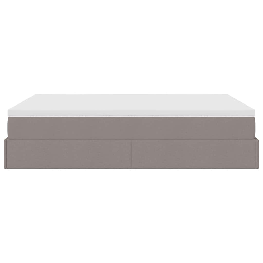 Ottoman krevet s madracem, taupe boja, 140x190 cm, tkanina