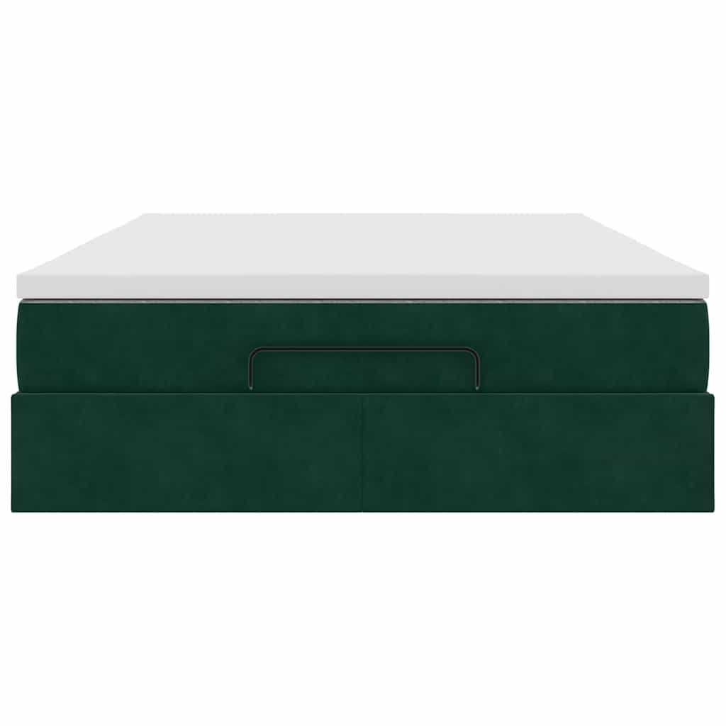 Ottoman krevet s madracem tamnozeleni 140x190 cm baršun