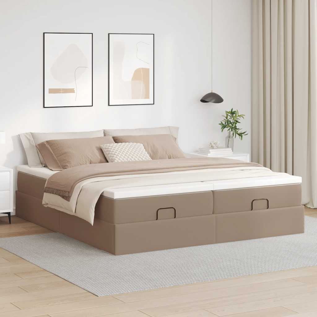 Okvir kreveta s madracima cappuccina 180x200cm umjetna koža