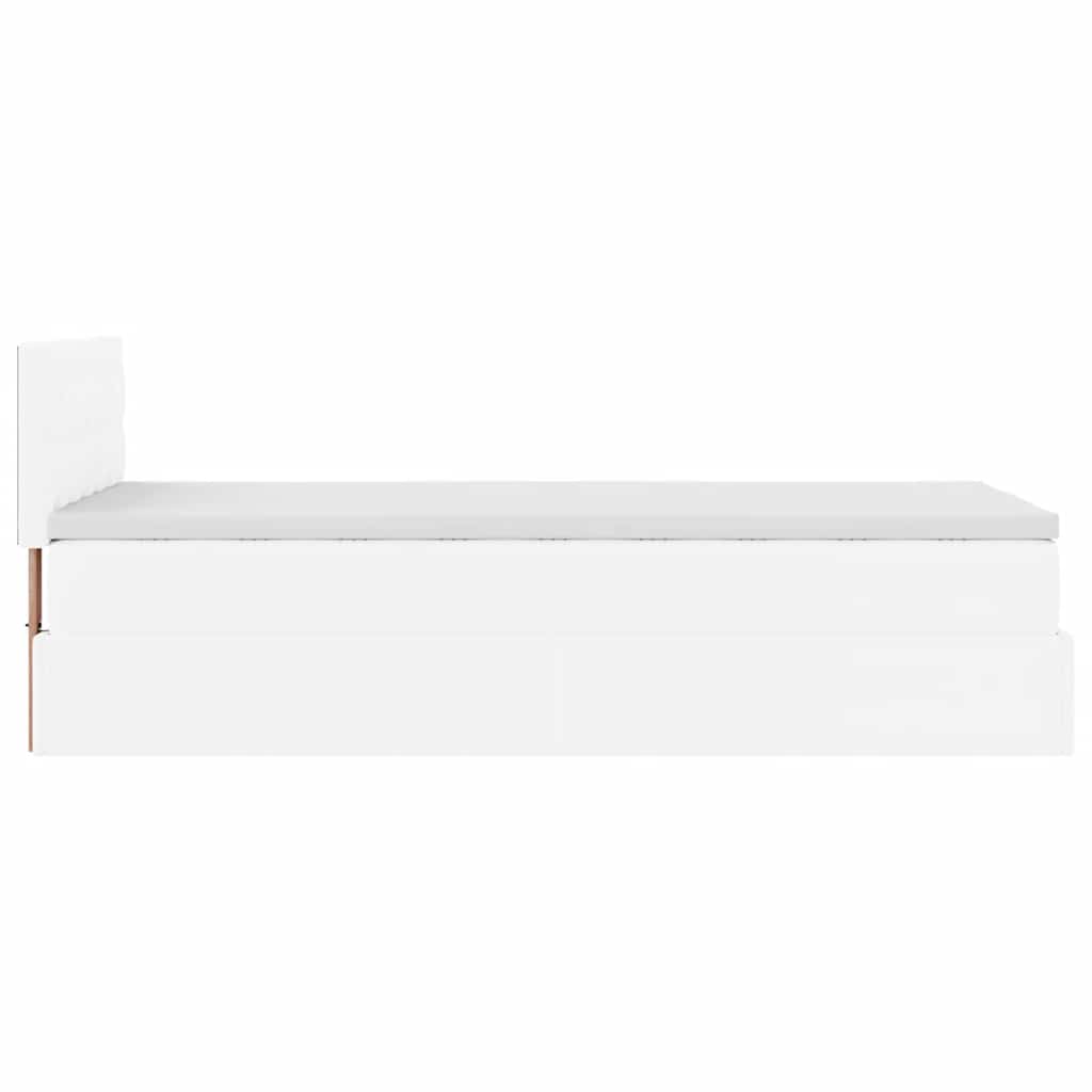 Otomanski krevet s madracem bijeli 80x200cm umjetna koža