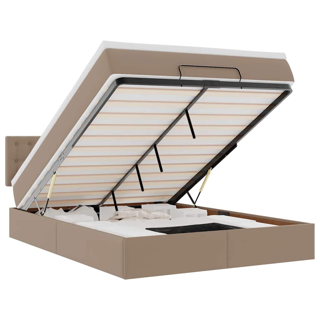 Otomanski krevet s madracem cappuccina 140x190cm umjetna koža