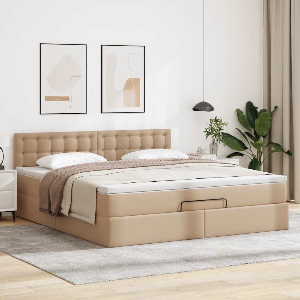 Otomanski krevet s madracem cappuccina 140x190cm umjetna koža