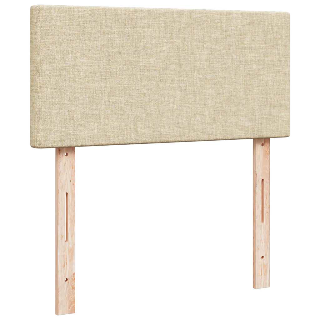 Otomanski okvir kreveta s madraca krem 80x200cm od tkanine