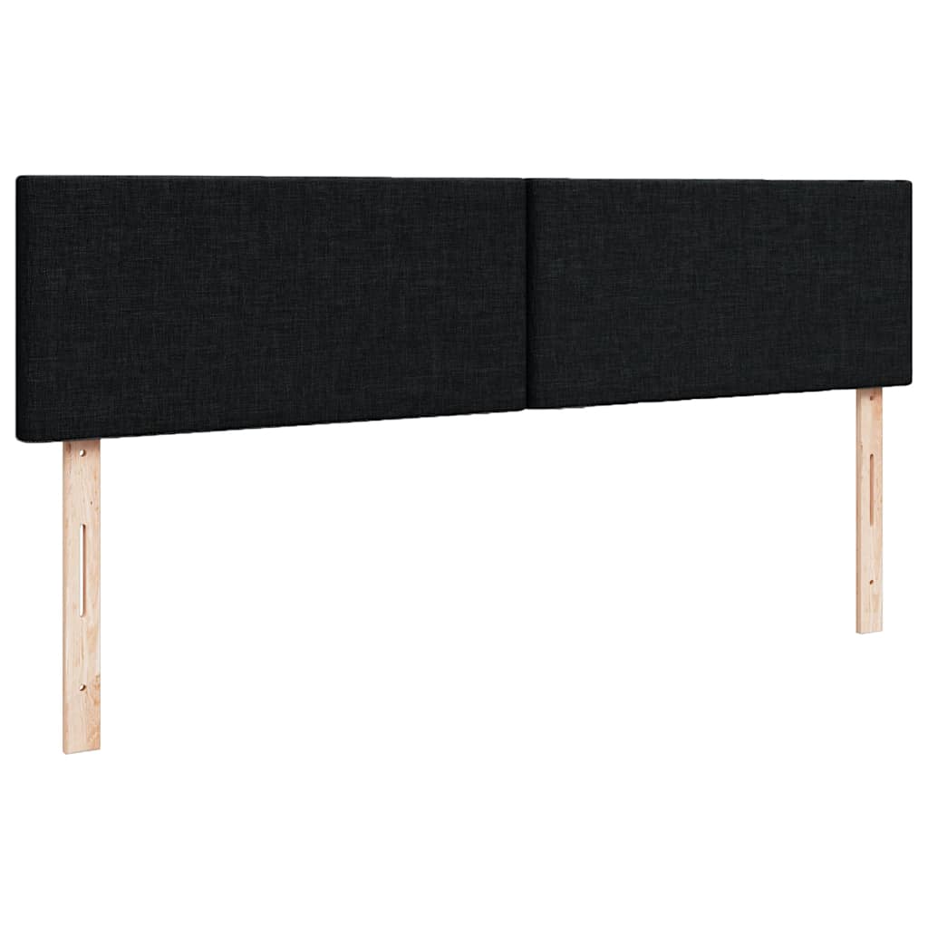 Otomanski krevet s madracem crni 140x190cm od tkanine