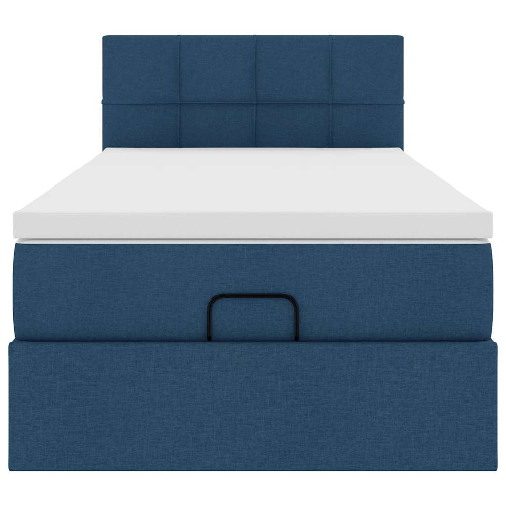 Ottoman krevet s madracem plavi 80x200 cm tkanina