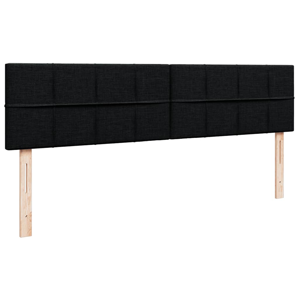 Otomanski krevet s madracem crni 200x200 cm od tkanine