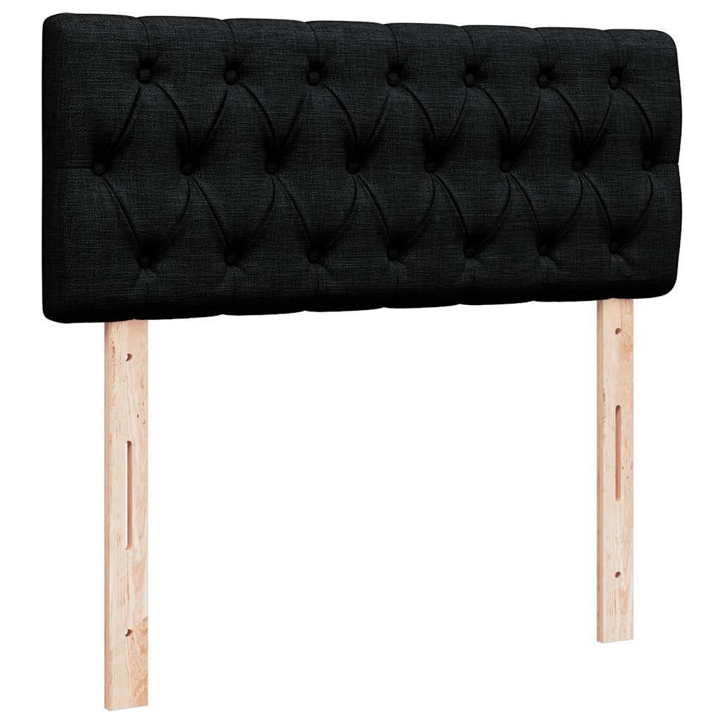 Otomanski krevet s madracem crni 120x200 cm tkanine