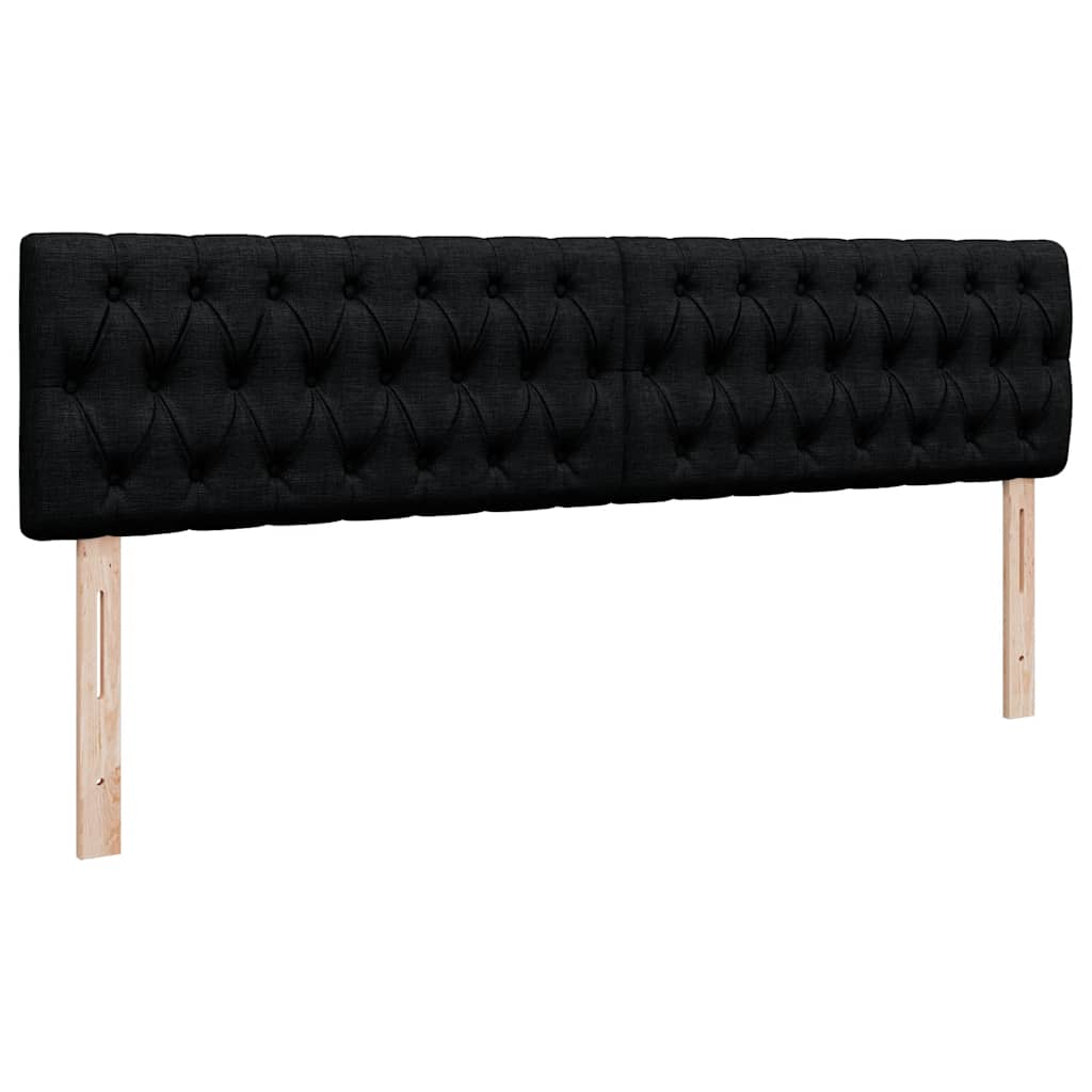 Otomanski krevet s madracem crni 180x200cm od tkanine