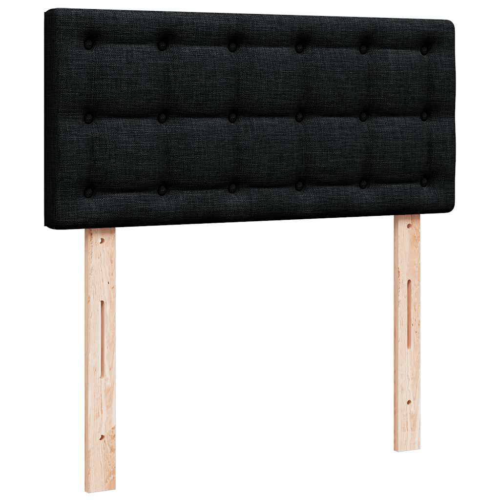 Otomanski okvir kreveta s madraca crni 90x190cm od tkanine