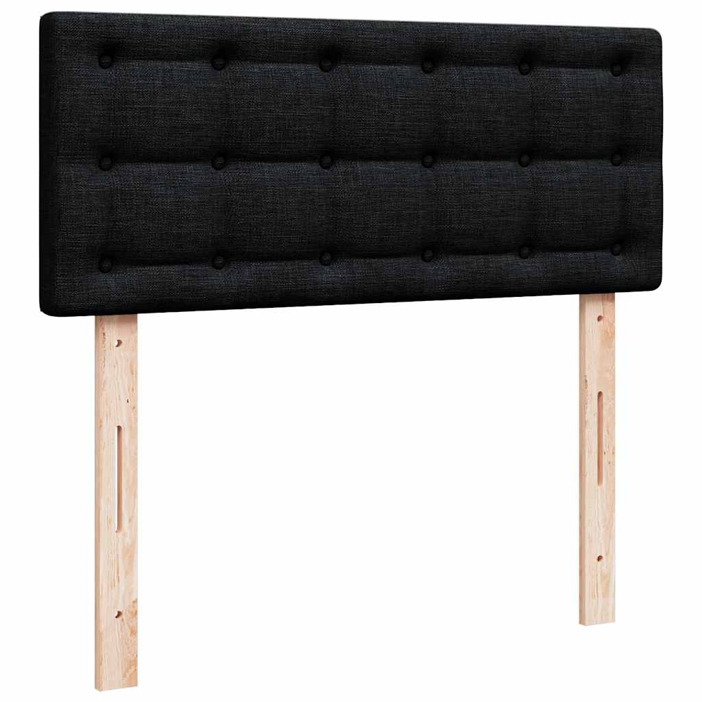 Otomanski krevet s madracem crni 120x190 cm tkanine