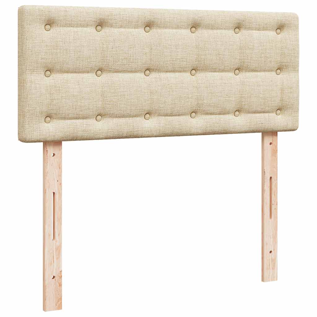 Otomanski okvir kreveta s madracem krem 120x200cm od tkanine