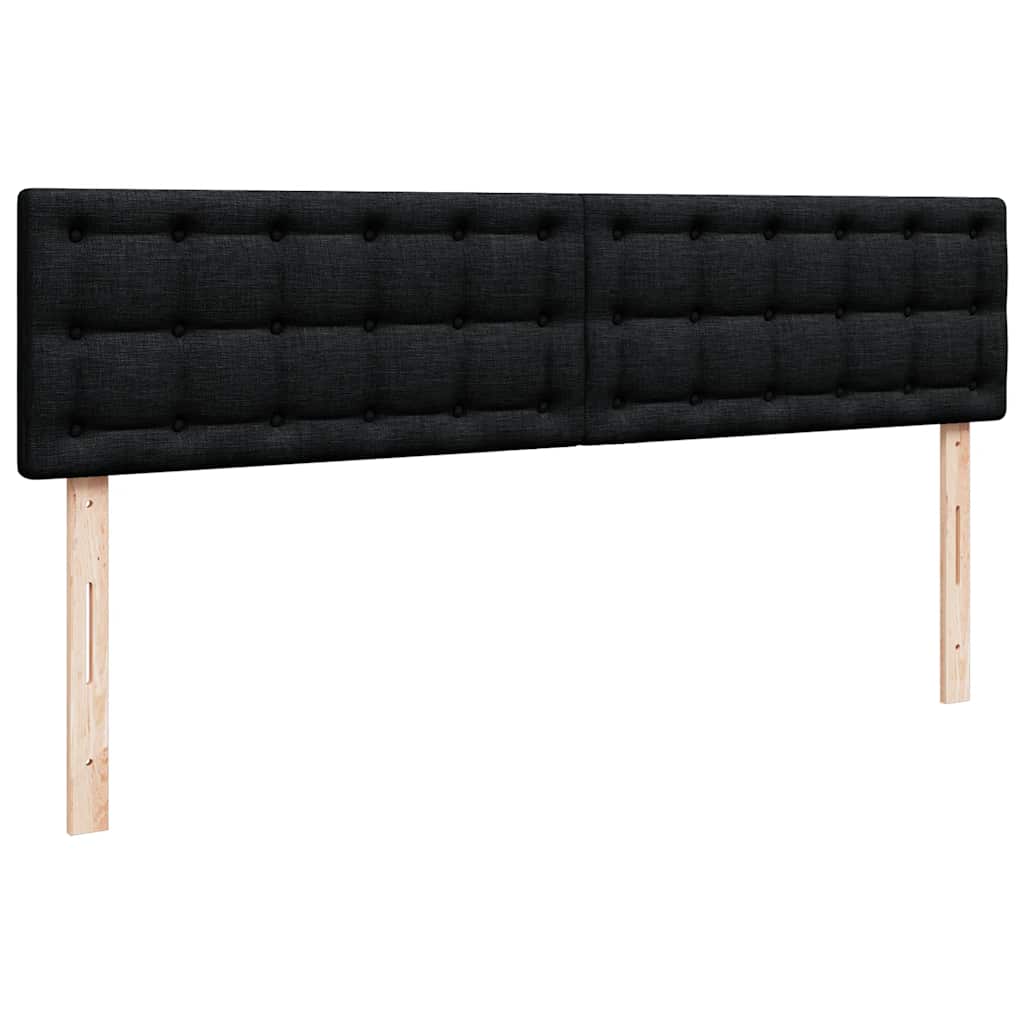 Otomanski krevet s madracem crni 200x200 cm tkanine