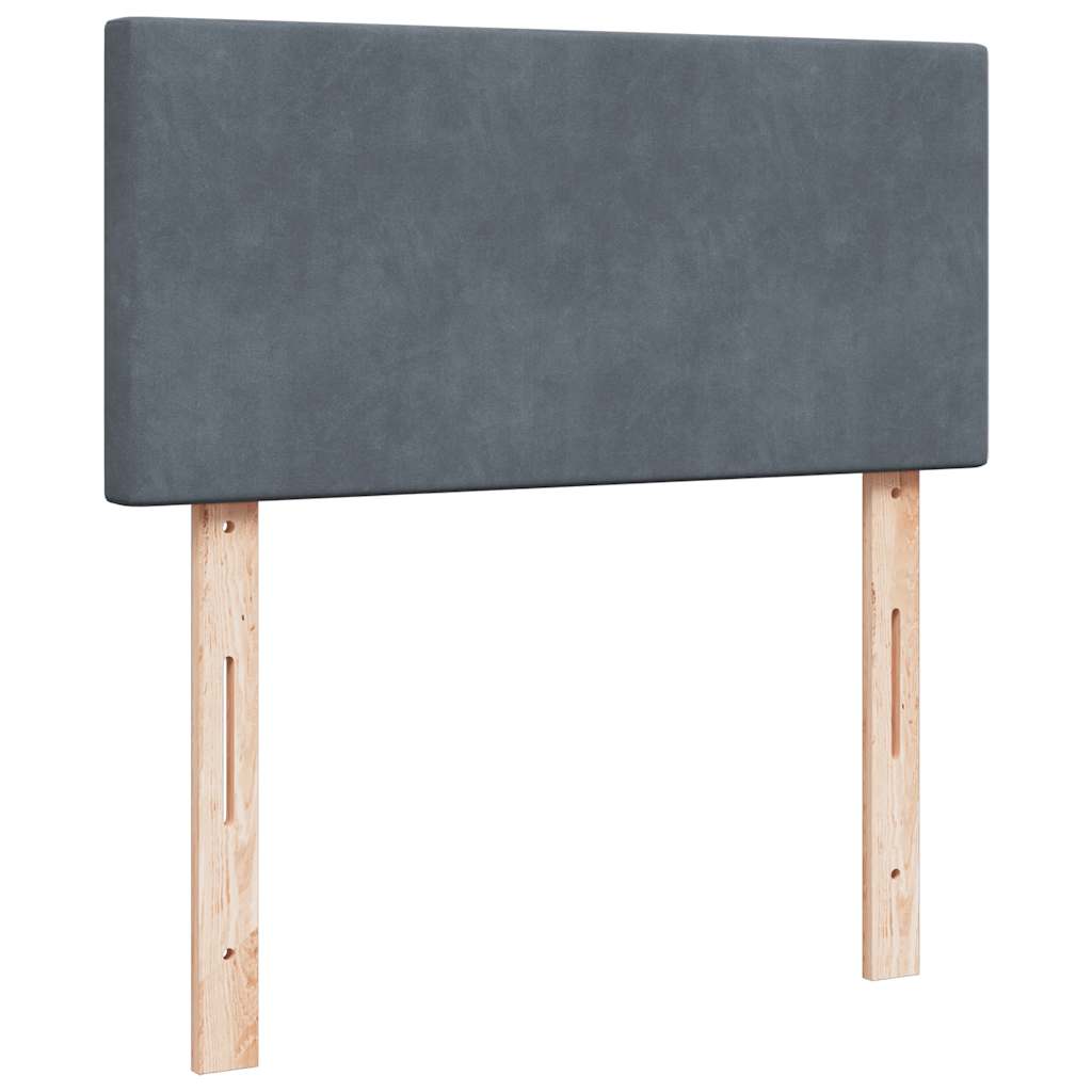 Okvir kreveta s madraca tamnosivi 100x200cm baršunasti