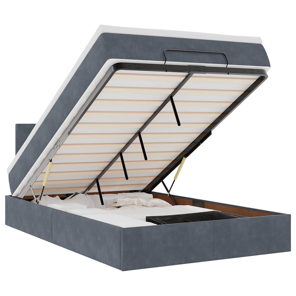 Okvir kreveta s madracem tamnosivi 120x200 cm baršunasti