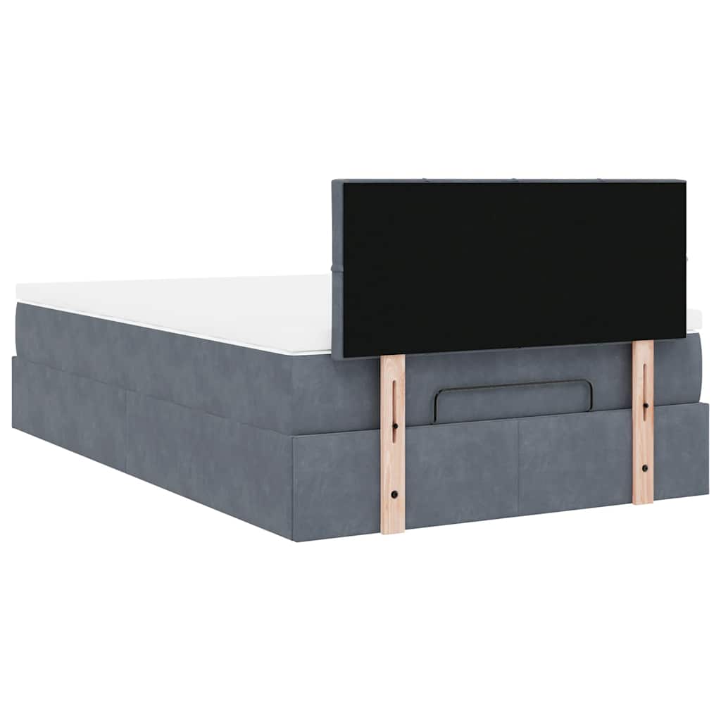 Otomanski krevet s madraca tamnosivi 120x190 cm baršunasti