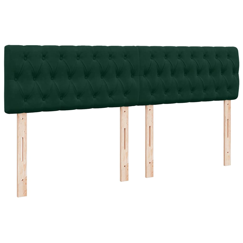Otomanski krevet s madracem tamnozeleni 160x200 cm baršunasti