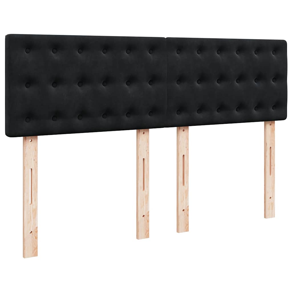 Otomanski krevet s madracem crni 140x190cm baršunasti