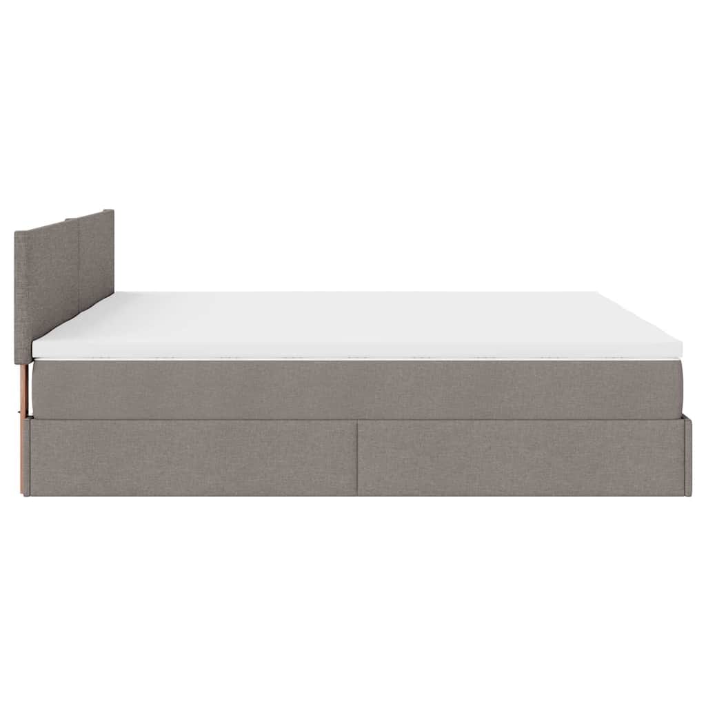 Ottoman krevet s madracima, taupe 160x200 cm, tkanina