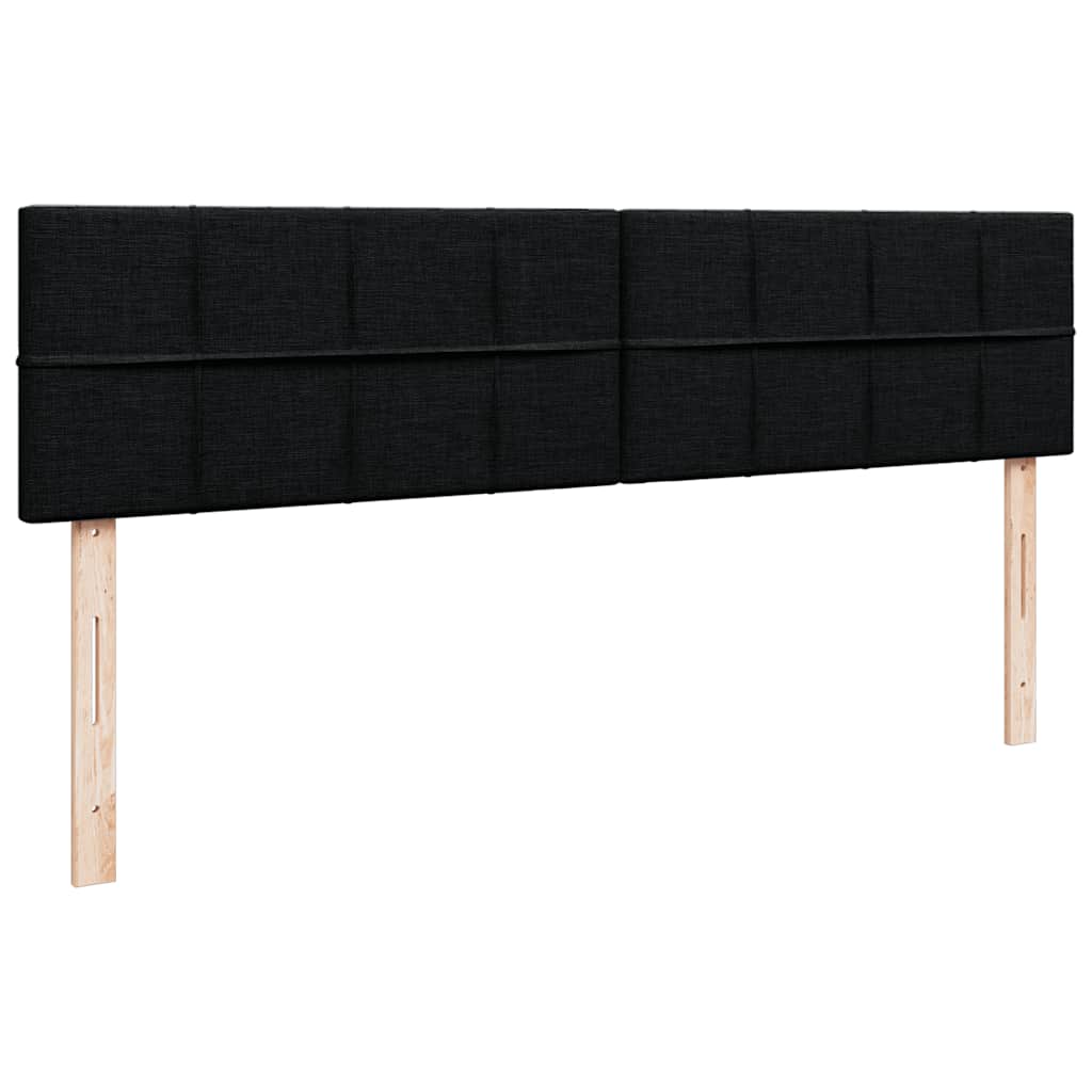 Otomanski okvir kreveta s madracima crni 200x200cm od tkanine