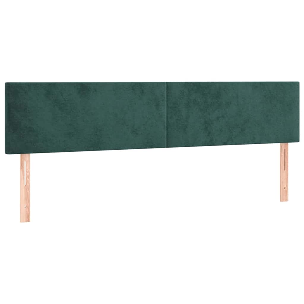 Okvir kreveta s madracima tamnozeleni 180x200cm baršunasti