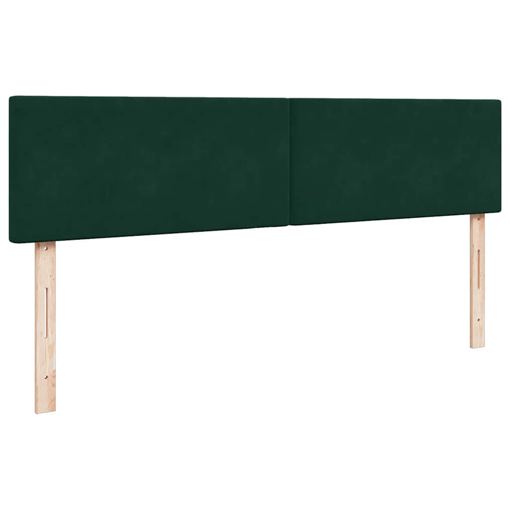 Okvir kreveta s madracima tamnozeleni 200x200cm baršunasti