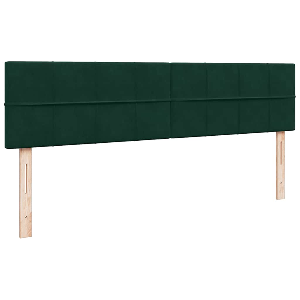 Okvir kreveta s madracima tamnozeleni 200x200cm baršunasti