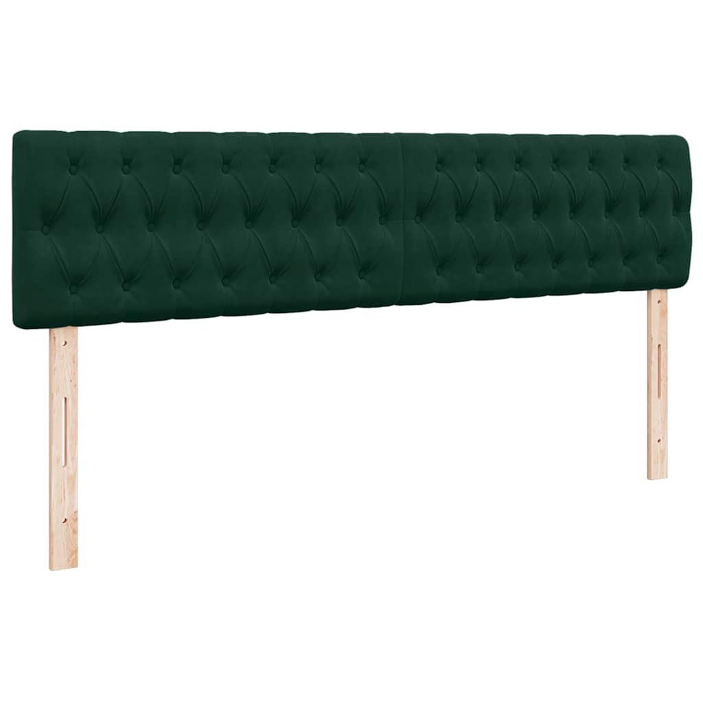 Okvir kreveta s madracima tamnozeleni 200x200cm baršunasti