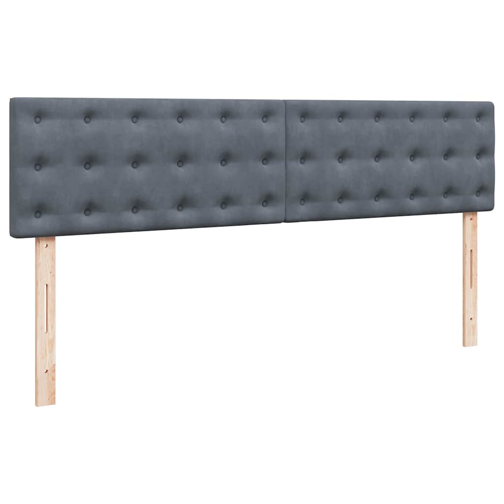Okvir kreveta s madracima tamnosivi 180x200cm baršunasti