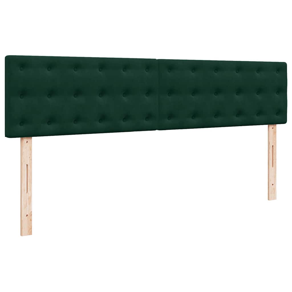 Okvir kreveta s madracima tamnozeleni 180x200cm baršunasti