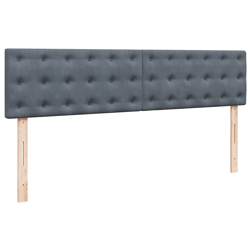 Okvir kreveta s madracima tamnosivi 200x200cm baršunasti